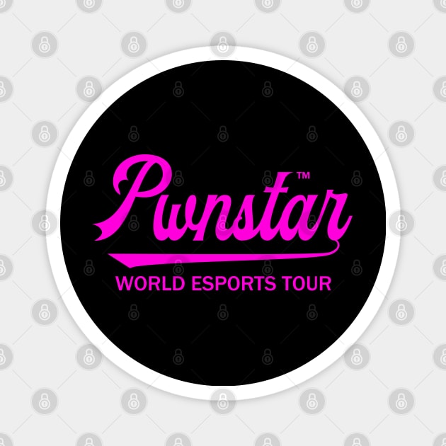 Pwnstar™ Hot Pink World Esports Tour Baseball Swash 2 Magnet by pwnstar